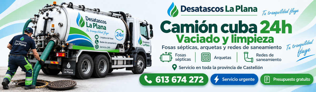 Desatascos y limpiezas con camión cuba